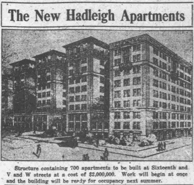 The New Hadleigh Apartments - August 9th, 1919 (Washington Times)