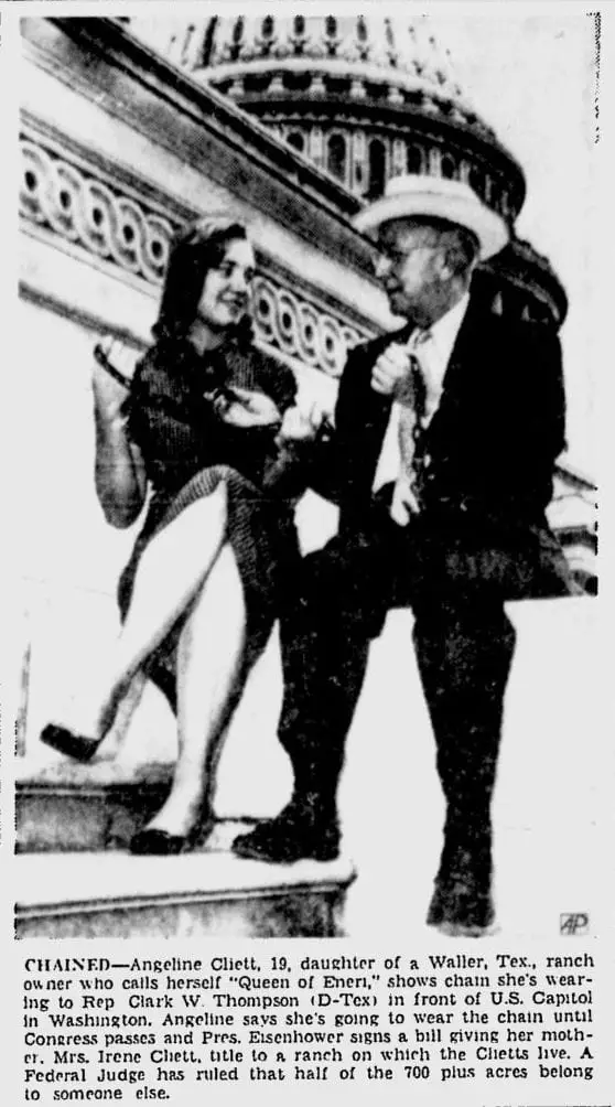 Angeline Cliett with Rep. Clark Thompson (D-Tex) - July 23rd, 1958 (Daytona Beach Morning Journal)