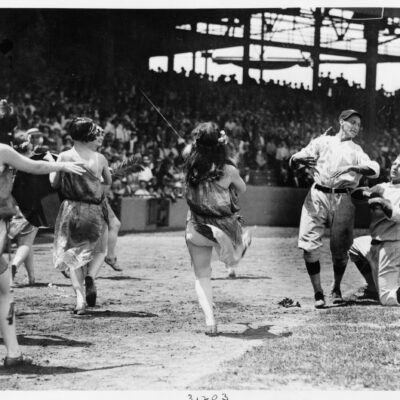 women dancing on the field at Nationals game - 1924 (vanishedamerica.com)