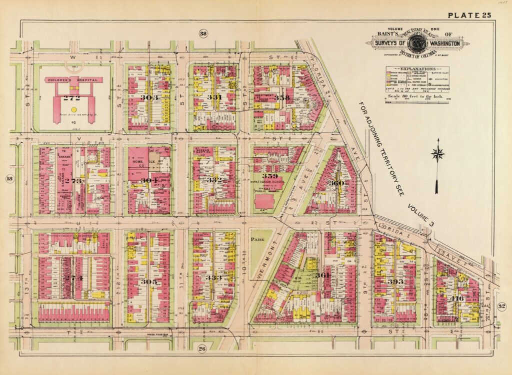 Baist map of U St. and Shaw (1921)