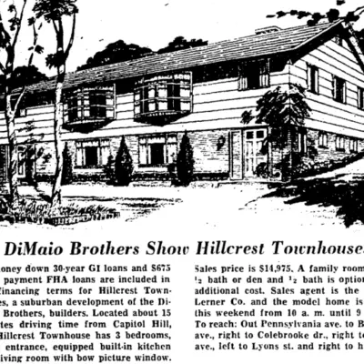 DiMaio Brothers Hillcrest real estate advertisement - July 25th, 1959