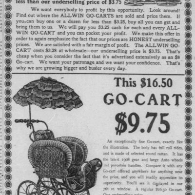 Hub Furniture Co. advertisement - March 18th, 1908 (Washington Herald)