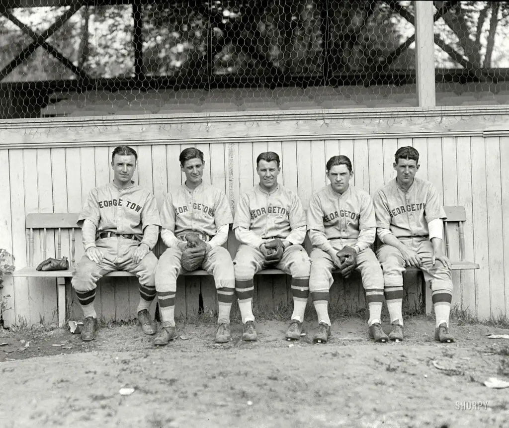 five Georgetown baseball players in 1928