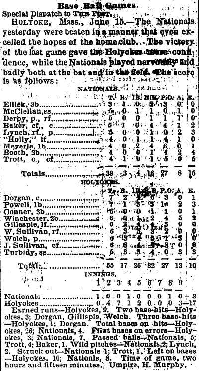 1875 Washington Nationals v. Holyoke