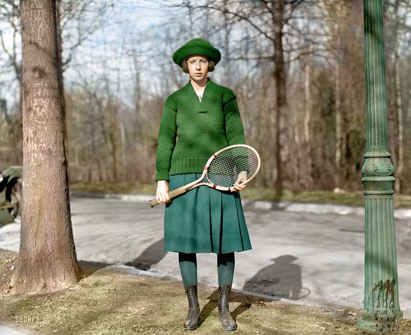 Nov. 28, 1921. Washington, D.C. "Marion Leech." Daughter of sportsman and tennis impresario Abner Y. Leech Jr., and whose fans evidently could not contain themselves. National Photo Co. Collection glass negative.