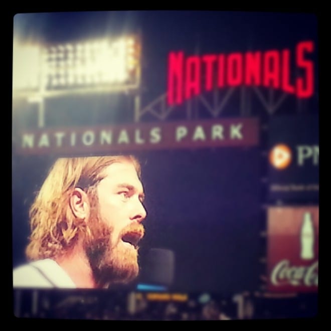 Jayson Werth on the jumbotron