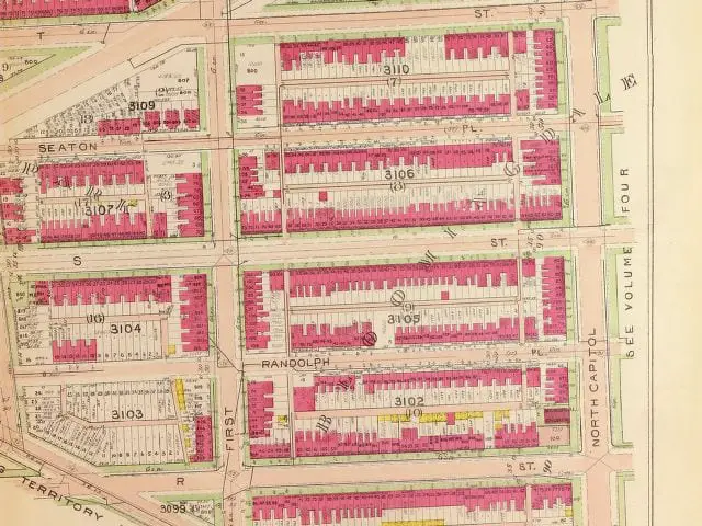 North Capitol & Randolph in 1907 (Baist Real Estate Atlas)