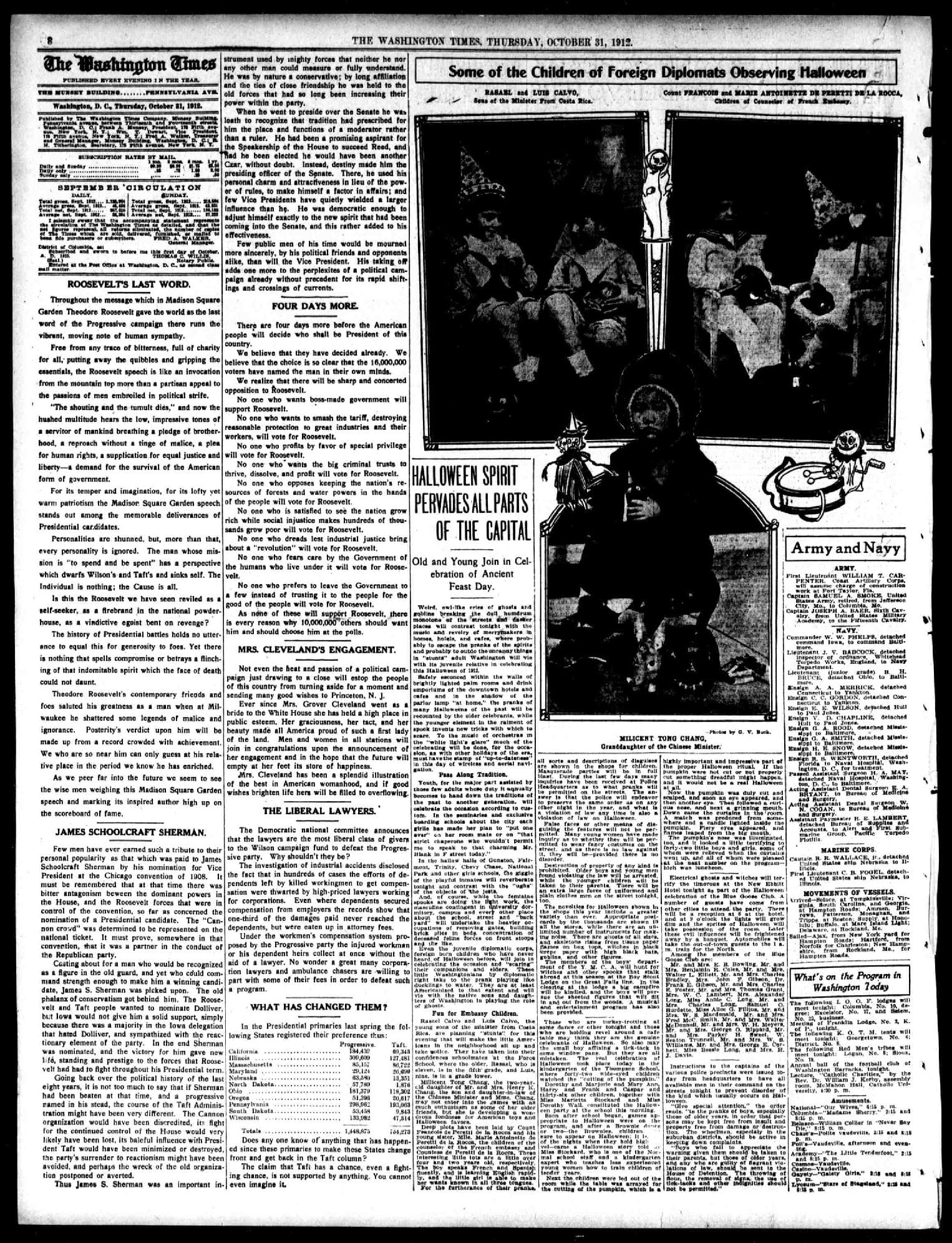 The Washington Times - October 31st, 1912 - page 8 The Washington Times - October 31st, 1912 - page 8