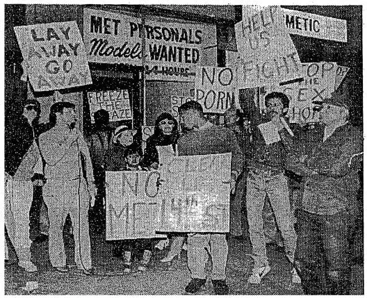 Logan Circle residents protest a sex shop at 1320 14th St. NW (Washington Post)