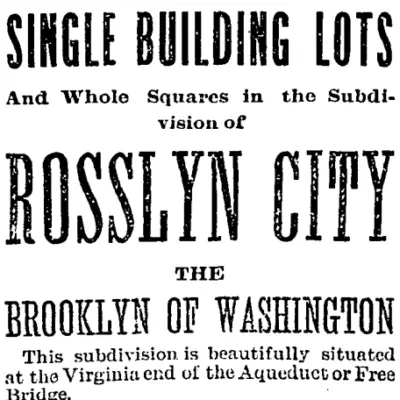 Rosslyn City, the Brooklyn of Washington - 1889