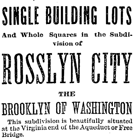 Rosslyn City, the Brooklyn of Washington - 1889