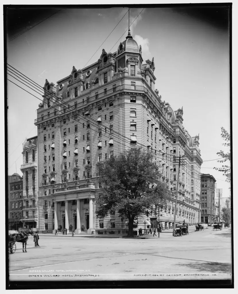 The Willard Hotel in 1904, view up 14th St. NW