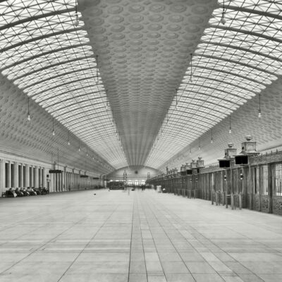 Circa 1910. "Train concourse, Union Station, Washington, D.C." 8x10 inch dry plate glass negative, Detroit Publishing Company.