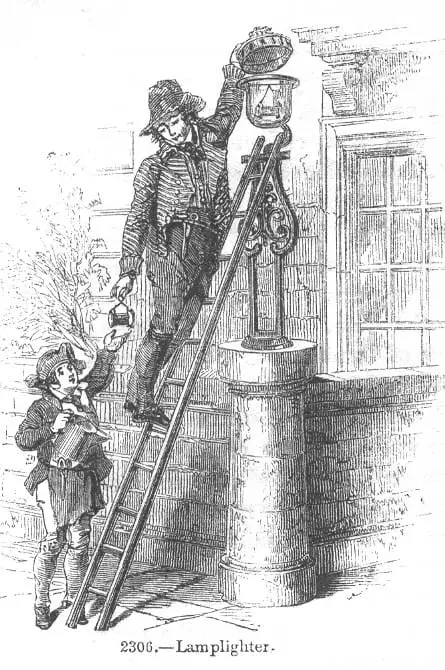 drawing of English lamplighter