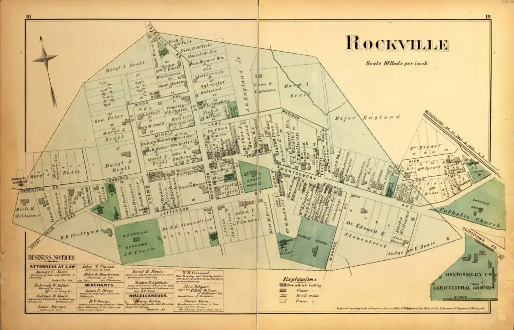 map of Rockville in 1879