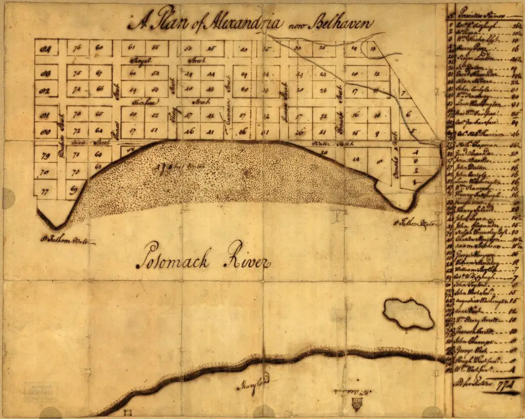 1749 map of Alexandria