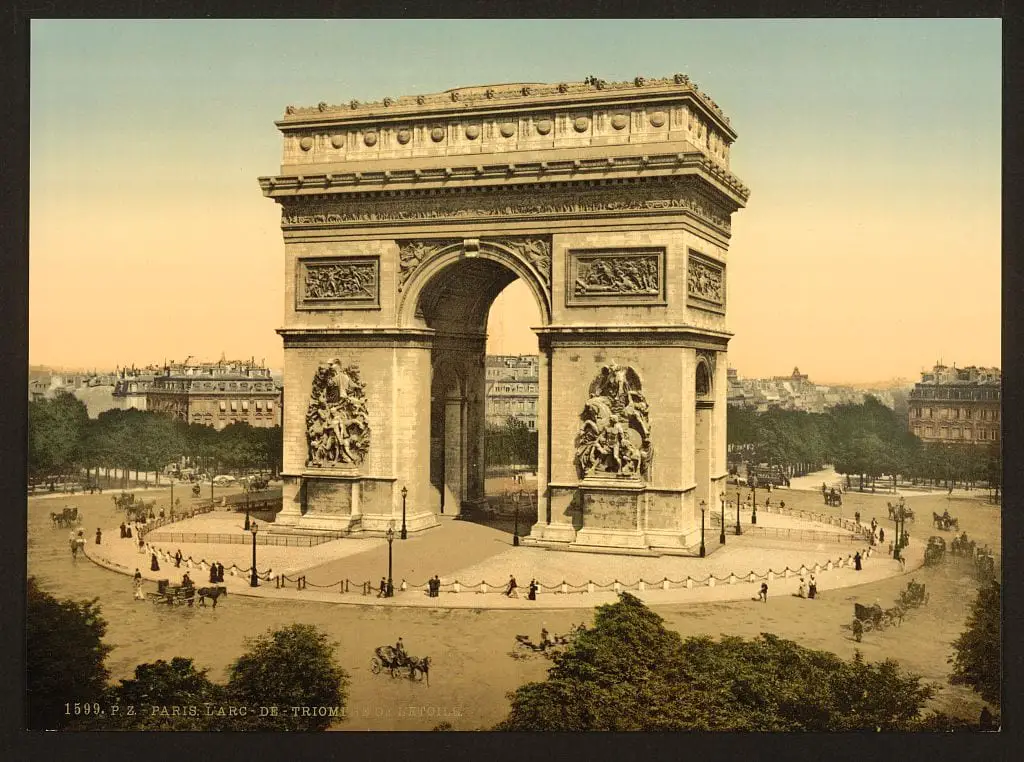 Arc de Triomphe, de l'Etoile, Paris, France around 1895 (Library of Congress)
