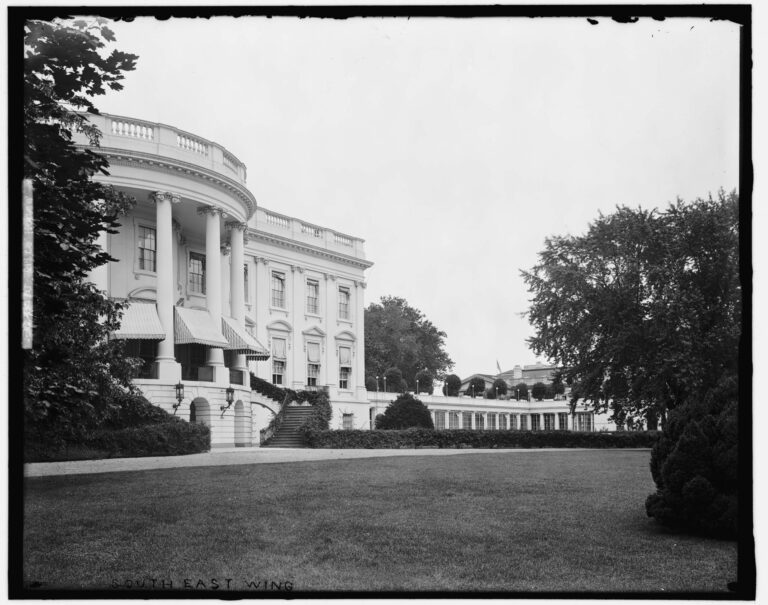 The White House East Wing as viewed from the south