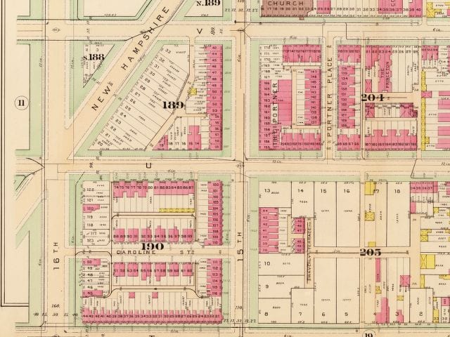 16th and U St. in 1903 (Baist real estate atlas)