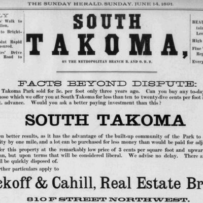 Takoma advertisement in the Sunday Herald - June 14th, 1891