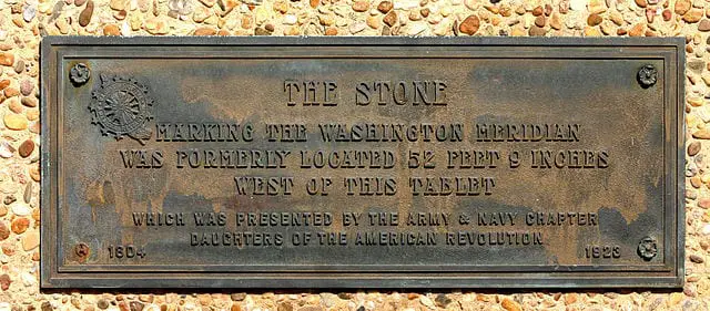 Washington Meridian marker on 16th St. NW