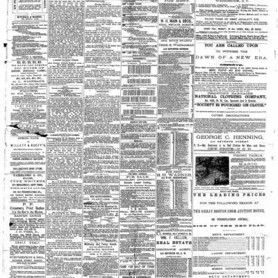 Washington Post classifieds - March 29th, 1879