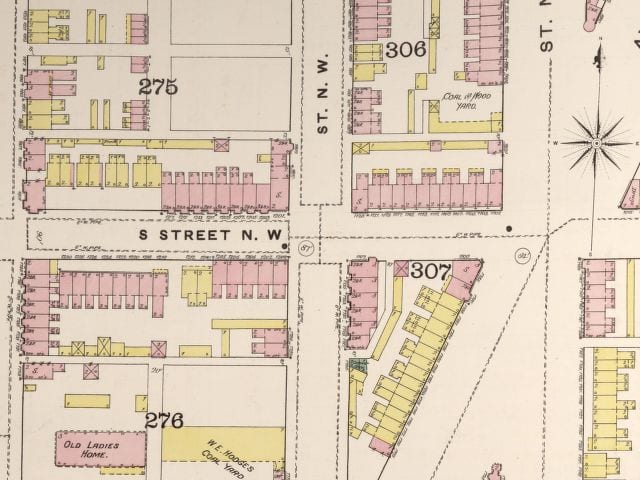 1888 Sanborn Fire Insurance Map of 12th and S St. NW