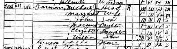 Gorman family in the 1920 U.S. Census