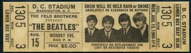 Beatles concert ticket - August 15th, 1966