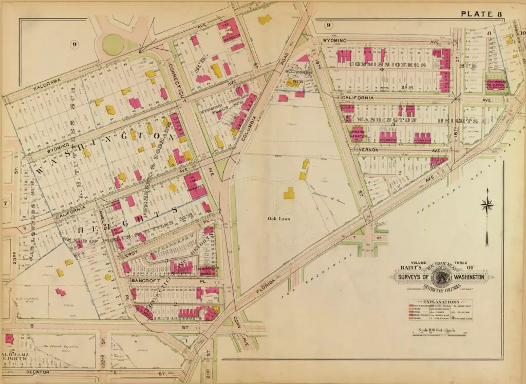 1903 map of Kalorama and Washington Heights