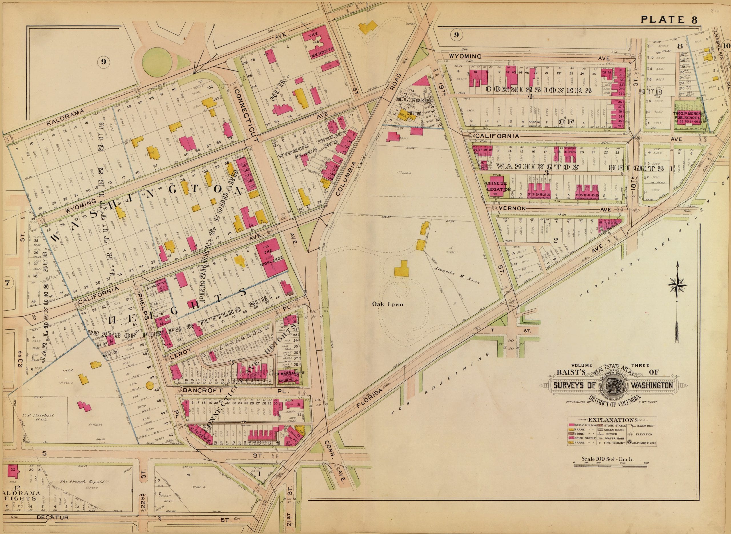 1903 map of Kalorama and  Washington Heights