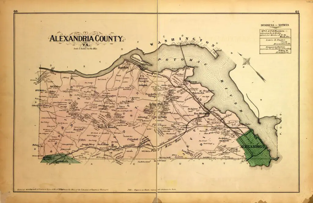 map of Alexandria County in 1879