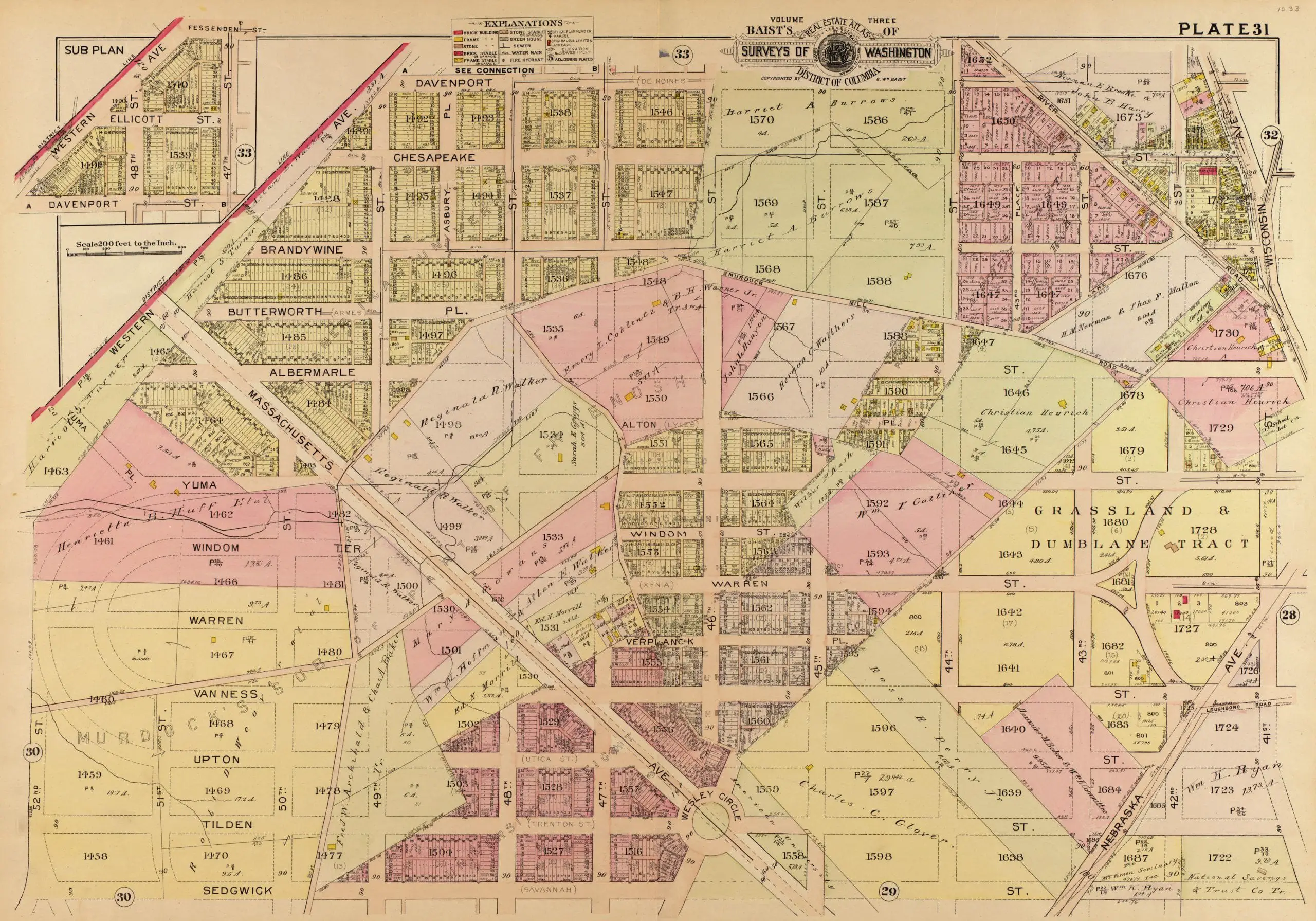 1903 Baist real estate map of Spring Valley and American University