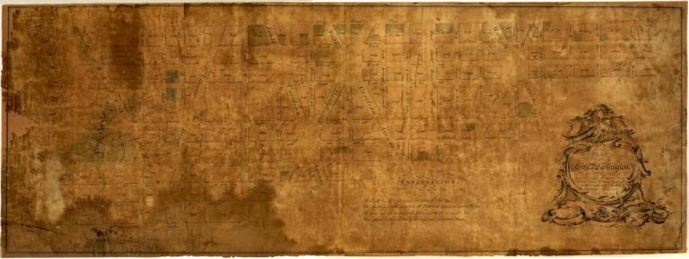 Plan of part of the city of Washington : on which is shewn the squares, lots, &c., divided between William Prout Esq'r and the Commissioners of the Federal Buildings, agreeably to the deed of trust / laid down from a scale of 200 feet pr. inch by N. King, 1800.