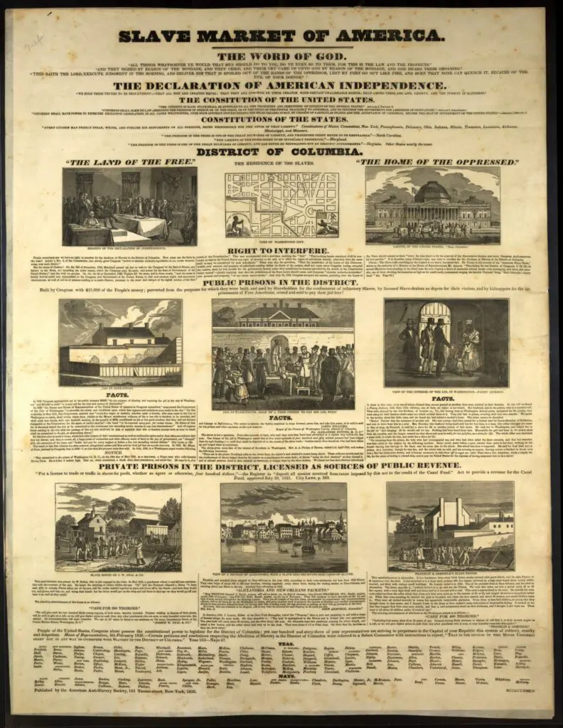 Slave Market of American broadside (Library of Congress)
