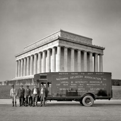 Washington, D.C., circa 1926. "National Delivery Association, Lincoln Memorial." National Photo Company Collection glass negative.