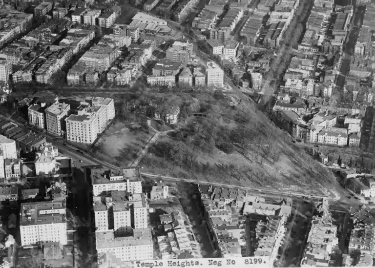 aerial view of Temple Heights in the early 1930s (Library of Congress)