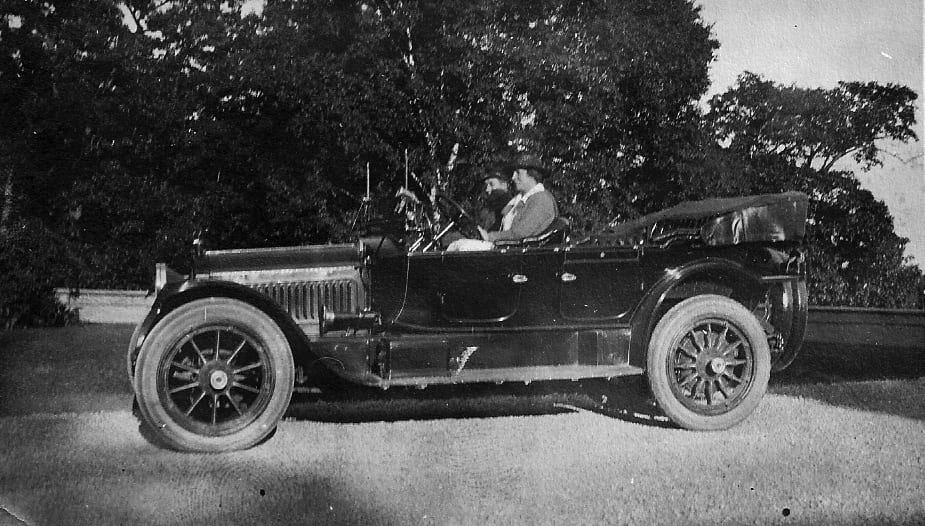 family in car