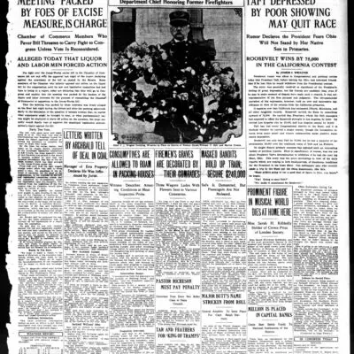 front page of the Washington Times - May 15th, 1912