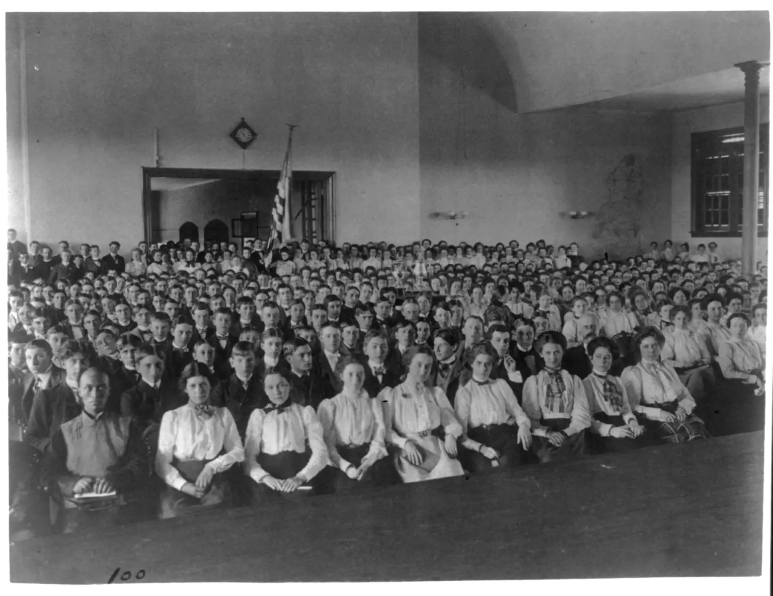 Central High School assembly around 1900 (Frances Benjamin Johnston)