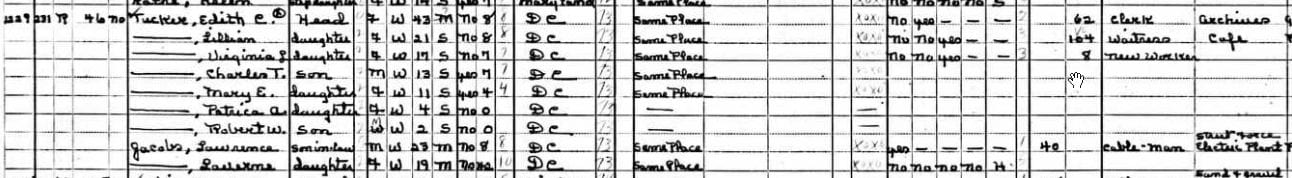 Tucker household in the 1940 U.S. Census