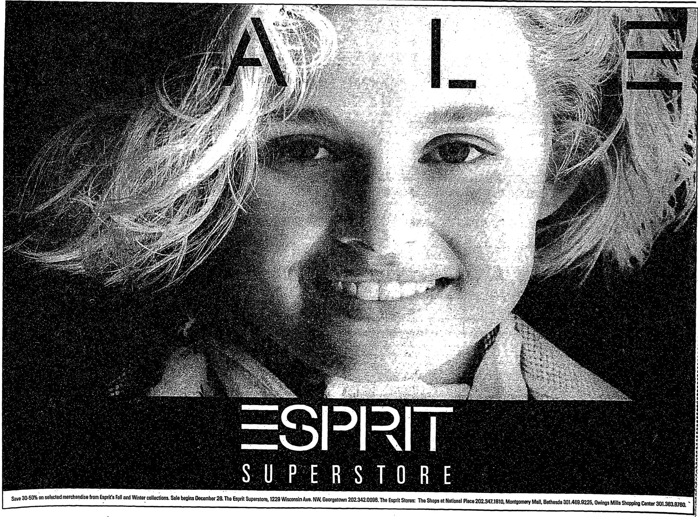 ESPRIT Superstore ad (Washington Post)