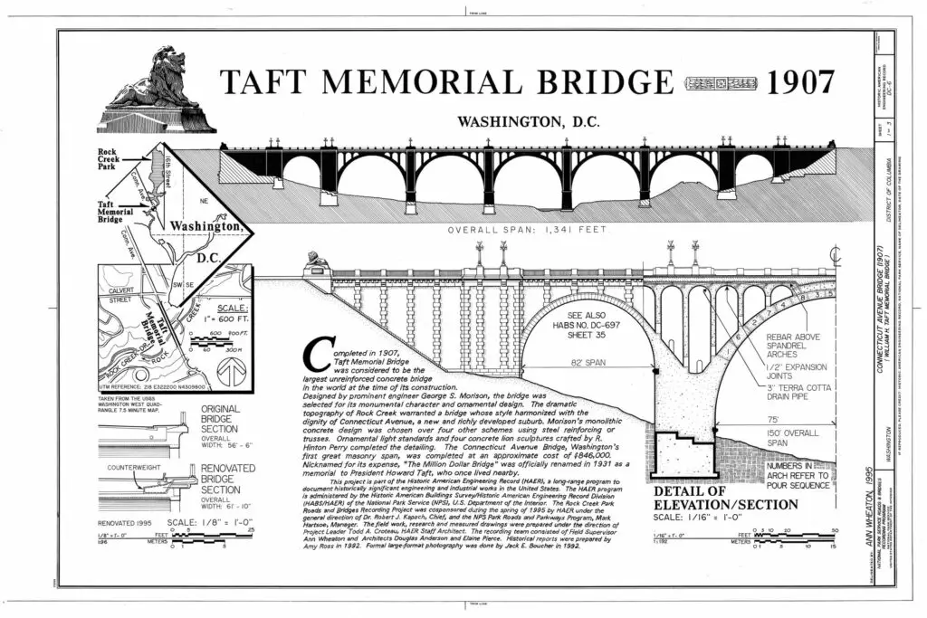 isometrical view of Taft Memorial Bridge