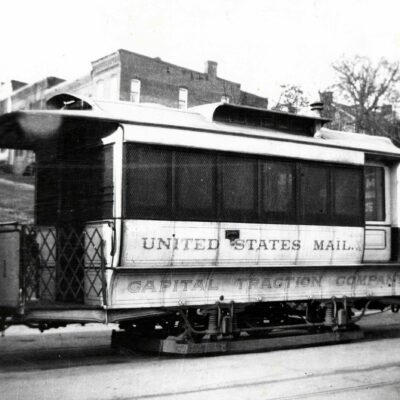 This U.S. mail streetcar, owned and operated by the Capital Traction Company, was used to process and transport mail in Washington, DC.