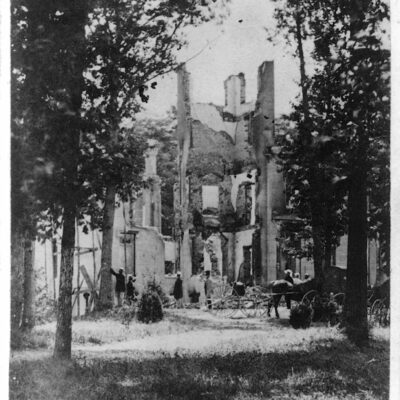 Photo shows the mansion called Falkland, built in the 1850s as a summer residence and burned by either Confederate troops or camp followers on July 12, 1864.