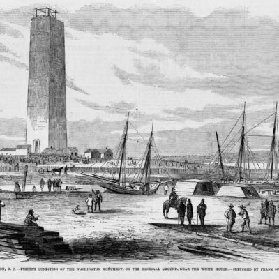unfinished Washington Monument in 1874