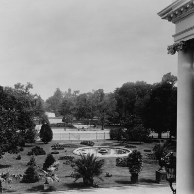 view from White House over front lawn in 1897