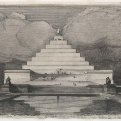 John Russell Pope's Competition Proposal for a Ziggurat Style Monument to Abraham Lincoln, 1912