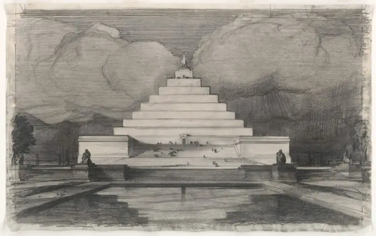 John Russell Pope's Competition Proposal for a Ziggurat Style Monument to Abraham Lincoln, 1912