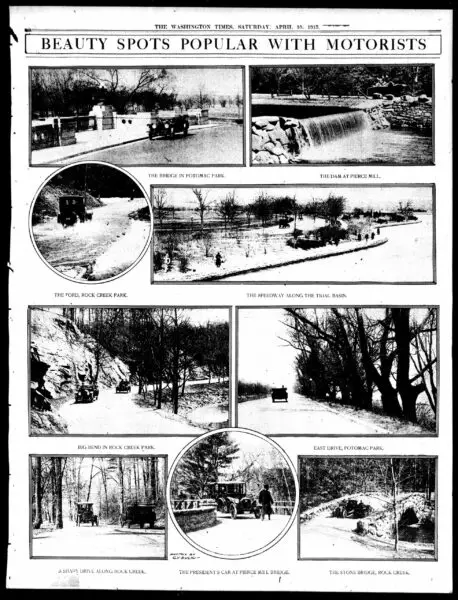 Driving Spots in the Washington Times - April 10th, 1915